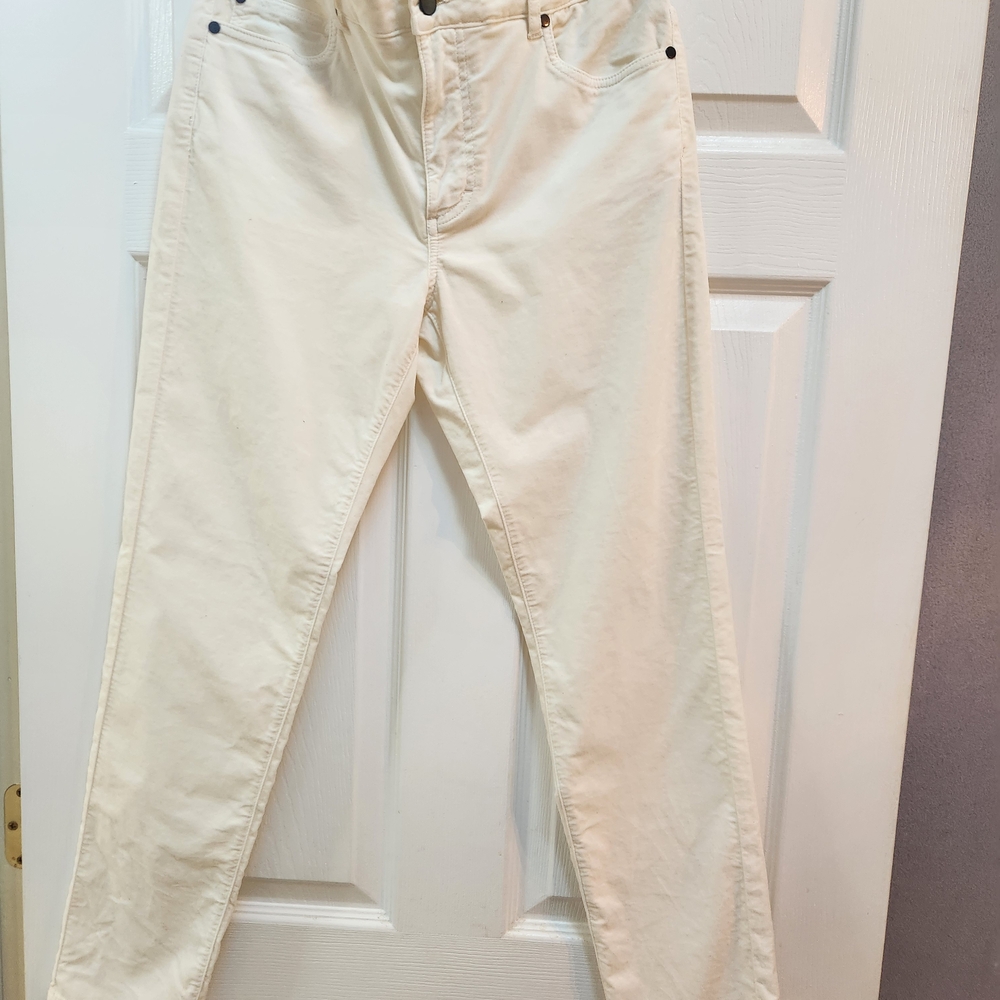 J. McLaughlin Cream Straight Leg Vekveteen Jean